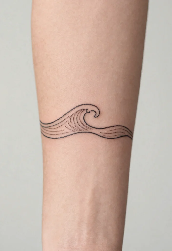 18 Fine Line Tattoo Ideas: Clean, Minimal, and Modern - 5. Simple Wave Pattern 1