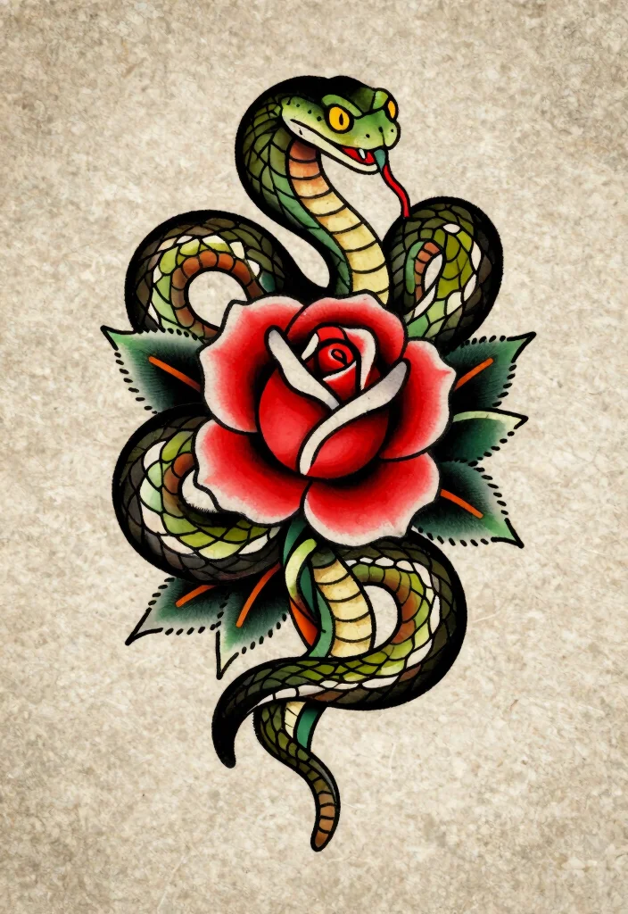 18 Traditional Flash Tattoo Ideas With Classic Bold Style 100 18 Traditional Flash Tattoo Ideas With Classic Bold Style 10. Iconic Snake Tattoos 0
