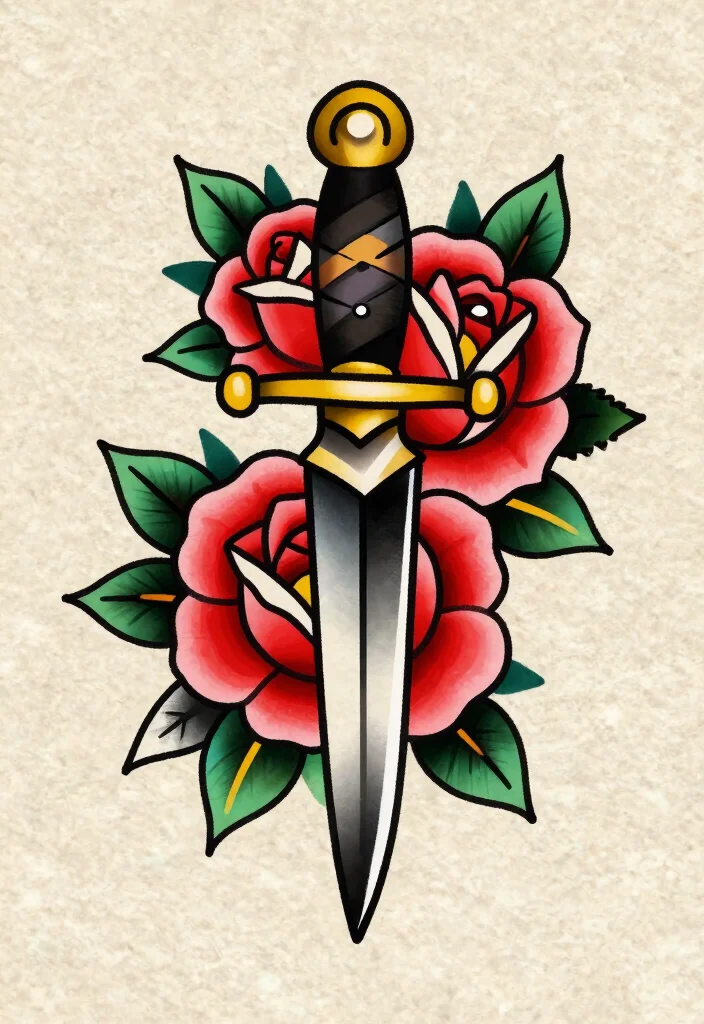 18 Traditional Flash Tattoo Ideas With Classic Bold Style 45 18 Traditional Flash Tattoo Ideas With Classic Bold Style 5. Traditional Dagger Tattoos 0