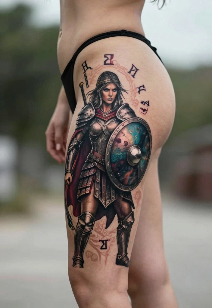 18 Viking Tattoo Ideas Inspired by Norse Mythology 122 18 Viking Tattoo Ideas Inspired by Norse Mythology - 12. The Shieldmaiden: A Symbol of Empowerment 1