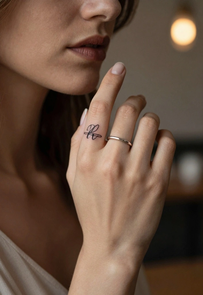 9 BF Name Tattoo Ideas: Small, Simple, and Personal - 6. Simple Name or Initials on Ring Finger 1